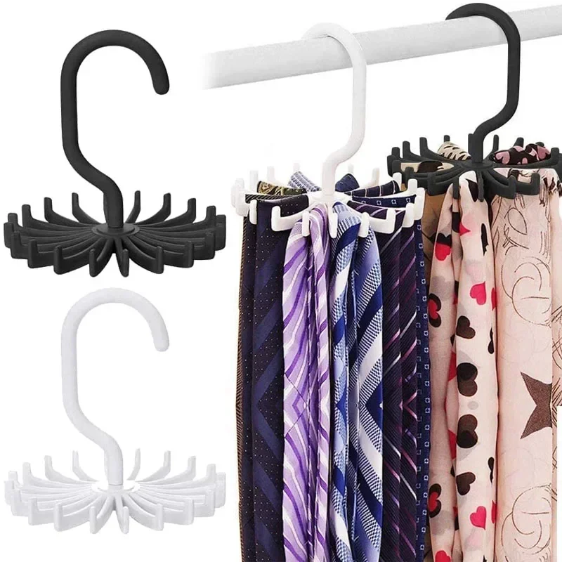 360° Rotating 20 Claws Tie Rack Multipurpose Belt Hangers Home Storage Hanging Scarf Tie Holder Hooks Closet Wardrobe Organizer