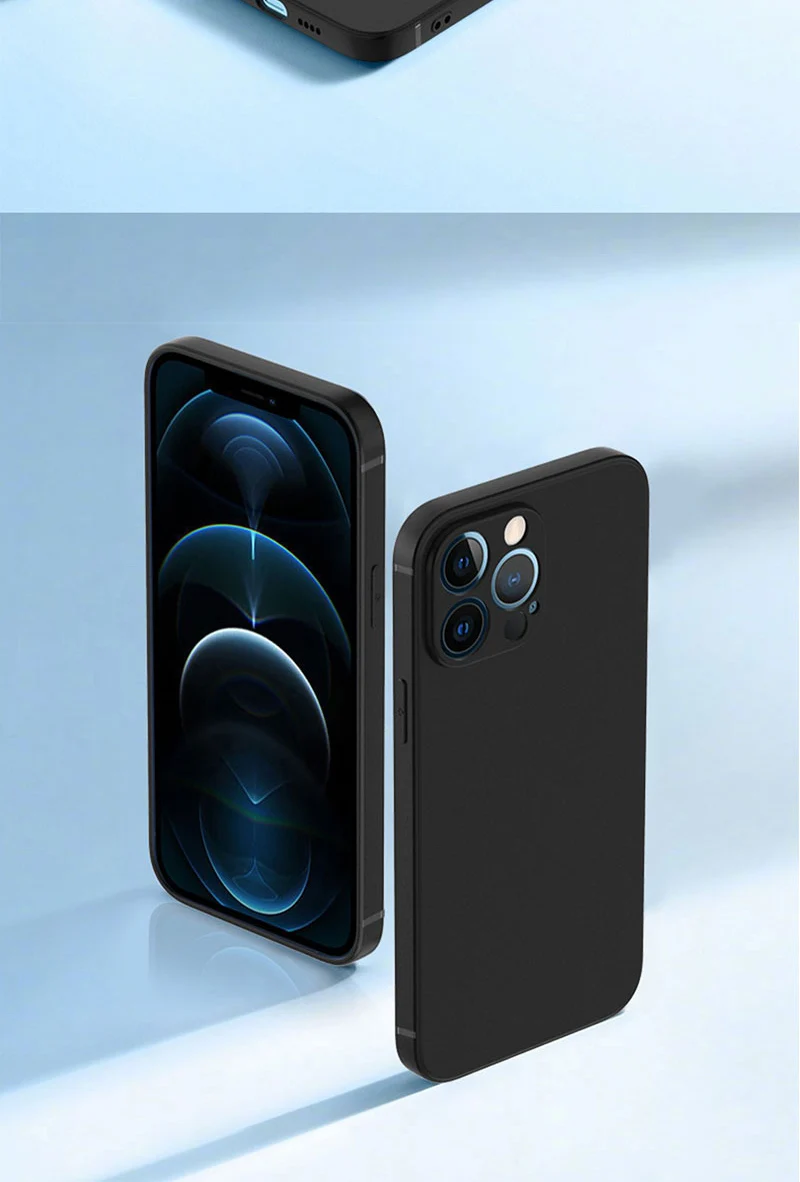 Luxuriöse Schwarze Handyhülle für iPhone 16 17 15 14 11 12 13 Pro Max 7 8 Plus 12 Mini 16E 17E SE 2020 Xr X Xs Matte Weiche Schutzhülle – Detail 10