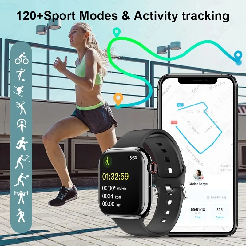 남녀공용 GPS 스마트 워치, 울트라 시리즈 9 NFC 2.05 인치 스마트워치, BT 통화, IP68 방수, 무선 충전, IW9 워치, 2024 신제품