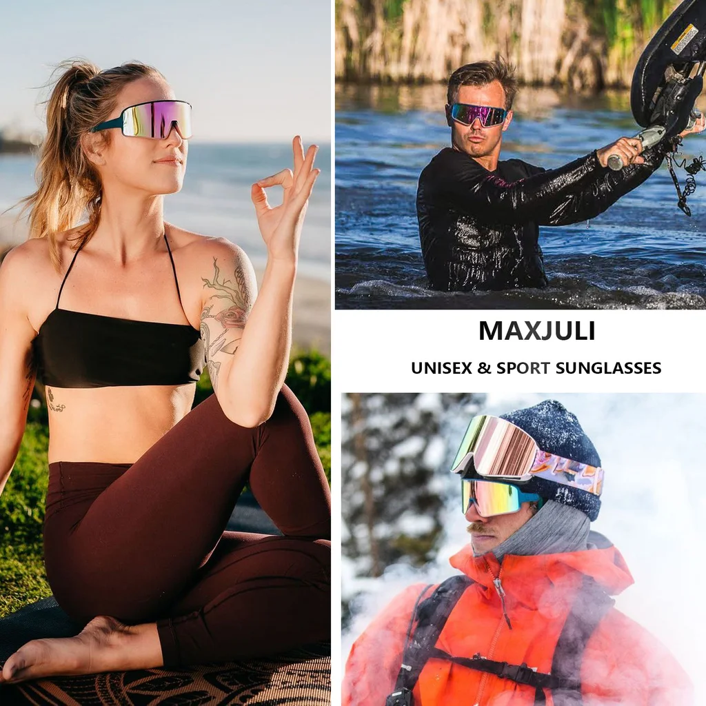 Maxjuli polarisierte Sonnenbrille für Männer Frauen, wind dichte Outdoor-Sport Radfahren Laufen UV400 Schutz Sonnenbrille 8121 – Detail 12