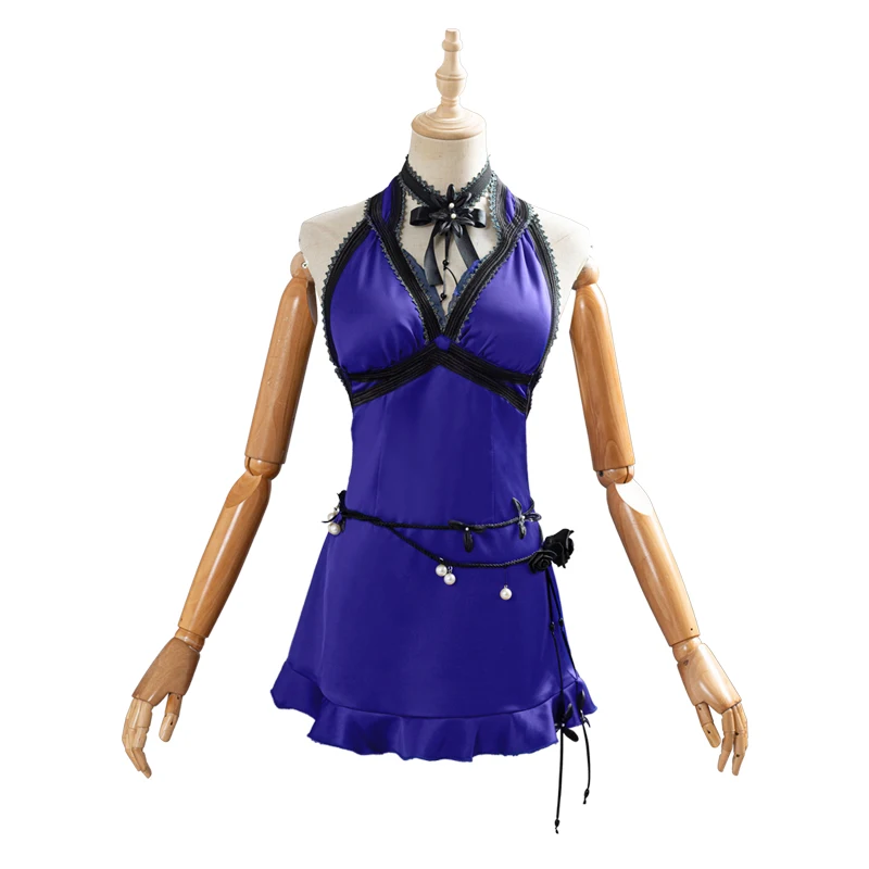 

Tifa Dress Final Fantasy VII Cosplay Costume Blue Dresses Woman Halloween Cosplay Clothing