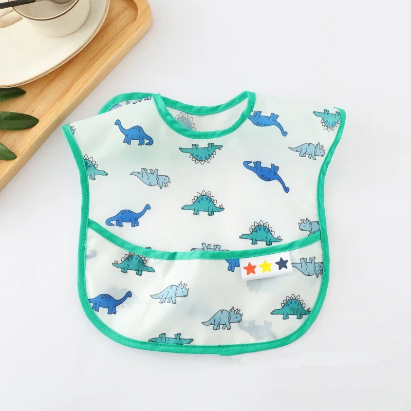 Baby Bibs EVA Waterproof Lunch Bibs Cartoon Printing Infants Boys Girls Feeding Burp Cloths Bibs Apron Feeding Accessories