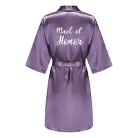 Nouveau peignoir mariée Satin-soie Robe femmes fête de mariée soeur équipe mère douche cadeau demoiselle d'honneur mariage Robes courtes YE7883 5
