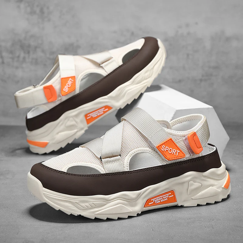 Summer Men's Fashionable Casual Shoes, Comfortable Outer Shoes, Outdoor Lightweight Breathable Shoes, Non-Slip and Wear-Resistant, Lightweight