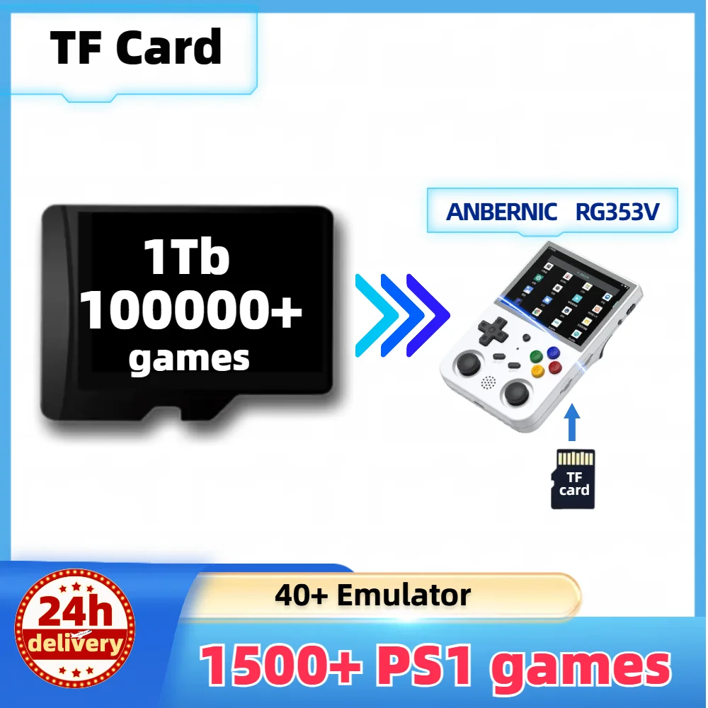 

TF Memory Game Card For ANBERNIC RG353V RG552 Retro Games PS1 PSP Arcade portable Console Handheld 1Tb 100000+ 512G High Speed