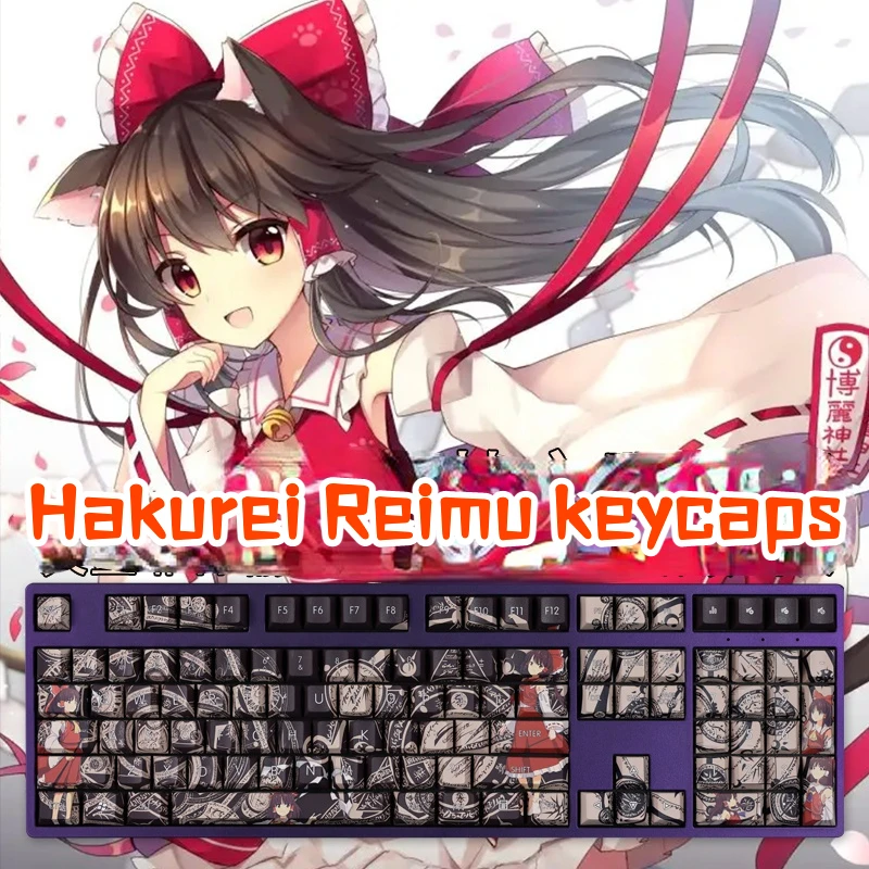 Teclas Touhou Projeto Anime Pbt Keycaps Cherry Perfil Keycaps para 61 87 104 108 Teclado Mecânico 108