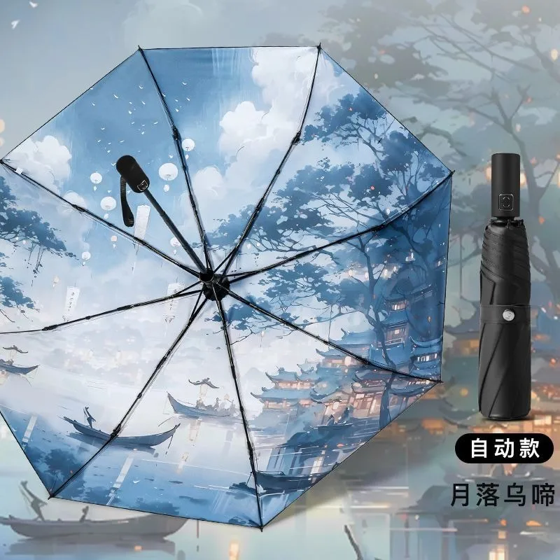 Tian Guan Ci Fu,Heaven officials blessing,Chinese style Anime,Anti-UV,Automatic Rain Compact Umbrella for Woman Man