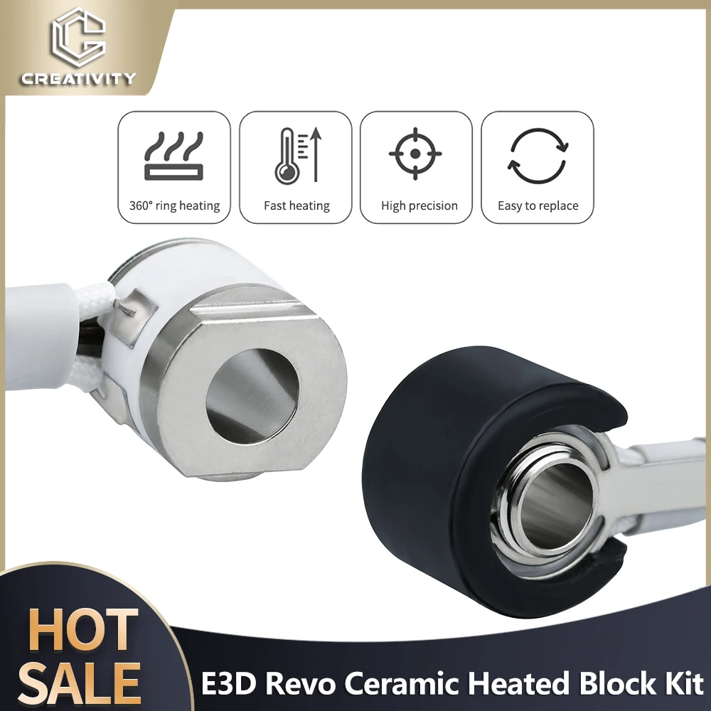 E3D Revo Ceramic Heated Block 24V 40W 104NT-4 Thermistor Hotend Kit Fast heating 3D Printer Part