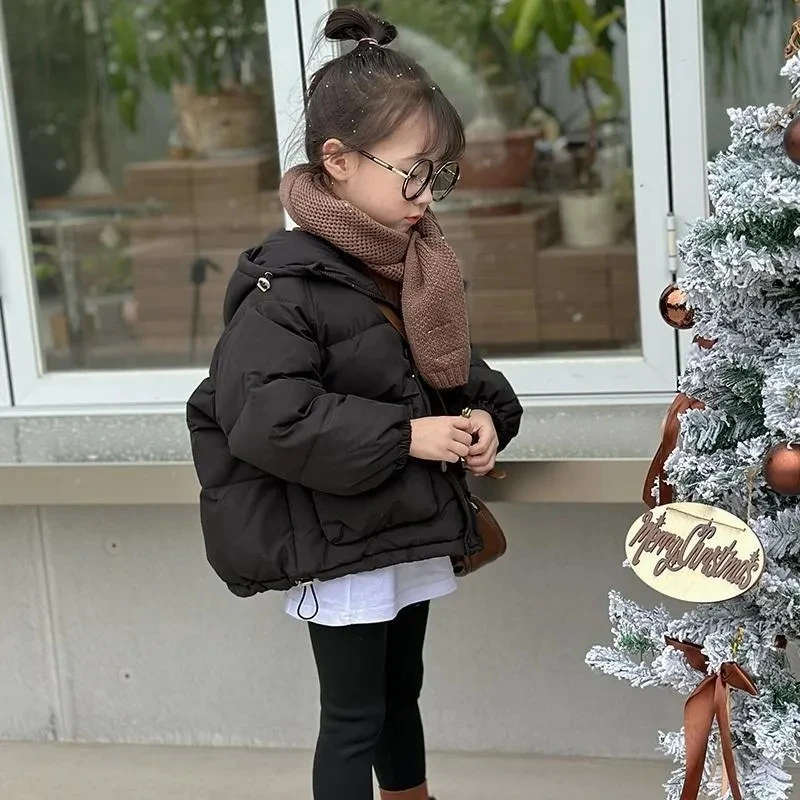 2-12 Years Girls Winter Coat Kids Hooded Cotton Padded Jackets for Girls Water Proof Overcoat Toddler Baby Fall Outwear 4-7