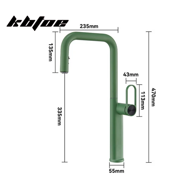 ก๊อกน้ำอ่างล้างจานแบบดึงออกได้ 360 องศา °   ก๊อกน้ำผสมร้อน/เย็นแบบติดตั้งบนฝักบัว พร้อมหัวฉีดแบบหมุนปรับได้ ดีไซน์หรูหรา สีดำ/โครเมียม 5