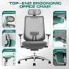 Ergonomic Mesh Office Chair, High Back Computer Executive Desk Chair with Adjustable Headrest and 4D Arms, Slide Seat 4