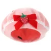 Berets Strawberry Bow Woolen French Beret Hat Wool Cap 56-58Cm Handmade Fashion Warm Hat Gift Halloween Christmas Xmas 6
