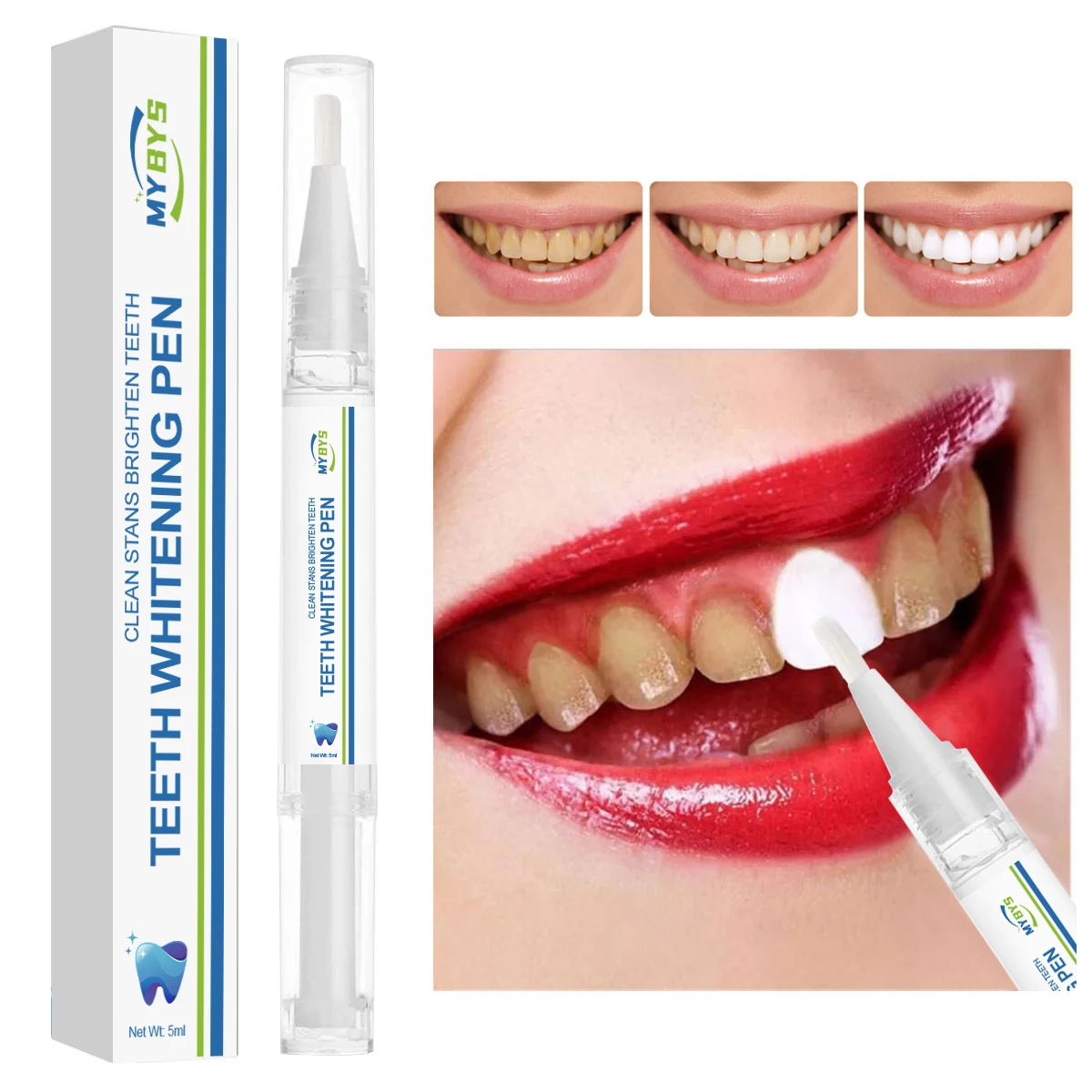 

MYBYS Teeth Whitening Essence Pen Dental Care Remove Plaque Stains Cleaning Oral Hygiene Fresh Breath Bleaching Dentistry