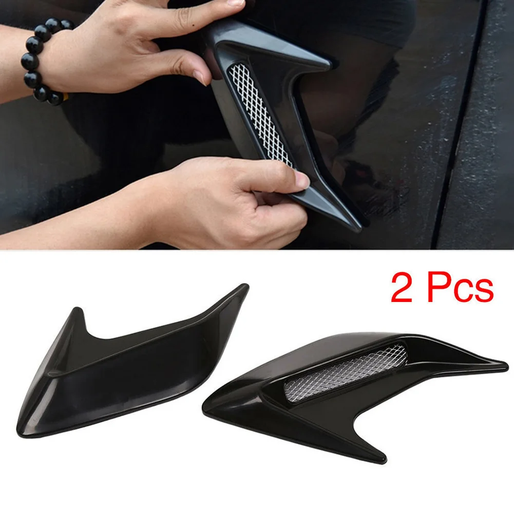 Air Hood Vent Trims Car Modification Supplies Hood Air Outlet Stickers Leaf Plate Car Shark Gills Stickers 2Pcs hood scoop stickers car body trim accessories