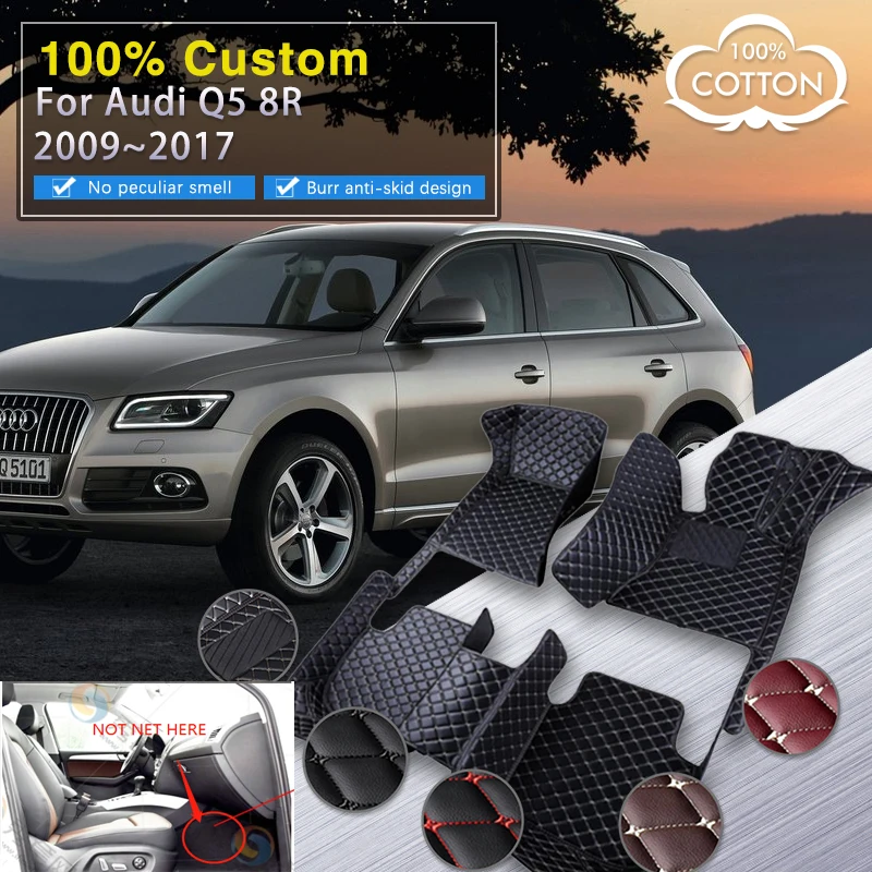

Car Mats For Audi Q5 8R MK1 2009-2017 Luxury Leather Rug Durable Anti Dirt Carpet Auto Floor Mat Set Car Interior Accessories
