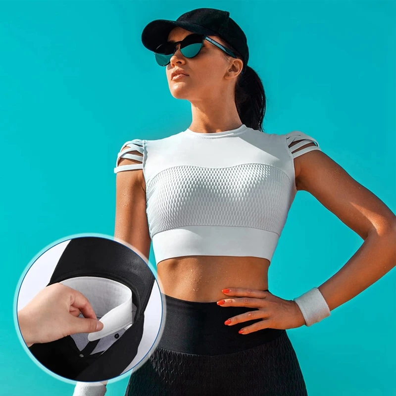 100 Pcs Hat Sweat Liner Golf Absorbent Sweat Pad Odor Soft Hat Sweat Protector Disposable Hard Hat Sweatband 4