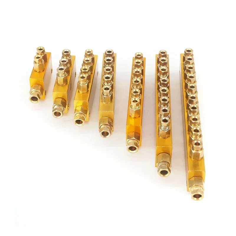 Aluminum 2/3/4/5/6/7/8/10 Way Adjustable Lube Oil Piston Distributor Value Manifold Block 6mm In 4mm Out Centralized Lubrication