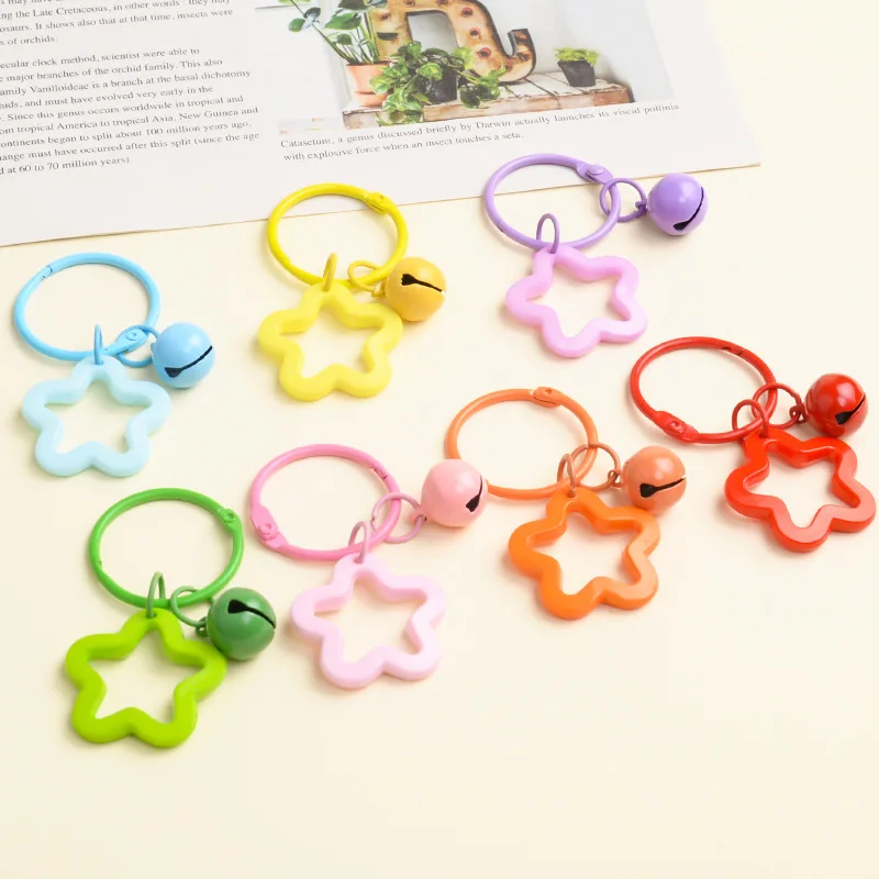 5 stücke Metall Schlüsselanhänger Schnalle Mit Sterne Bär Anhänger Farbige Schlüsselbund Für Diy Schmuck Machen Schlüssel Ring Zubehör Großhandel – Detail 3