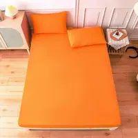 orange Yellow solid color Fitted bed sheet mattress Round elasticity cover,bed linen,sabana (no pillowcase) 90/120/150/180 1