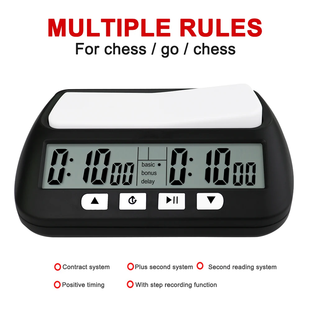Professional Board Game Stopwatch Count Up Down Advanced Chess Digital Timer Portable Game Timer for International Chess Clock