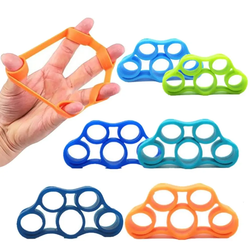 

3Pcs Silicone Finger Gripper Strengthener Trainer Elastic Hand Grip Strengthener Guitar Finger Exerciser Patient Hand Trainer