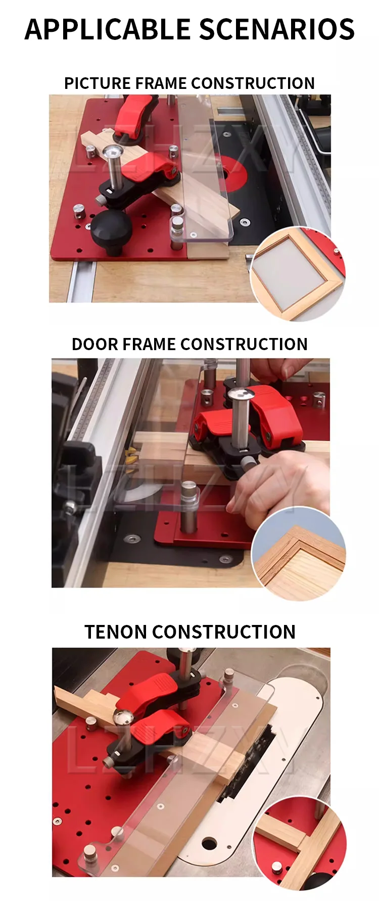 Inverted Carving Machine/Table Saw Push Block Guide Rail Planing Slide Woodworki