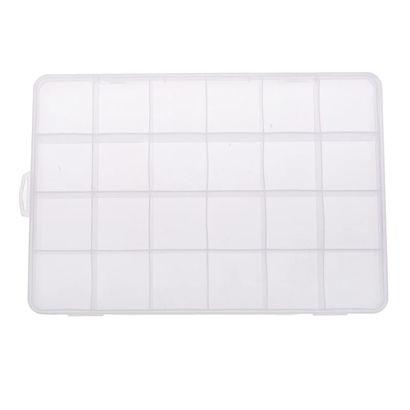 

24 Compartments Plastic Box Case Jewelry Bead Storage Container Craft Organizer