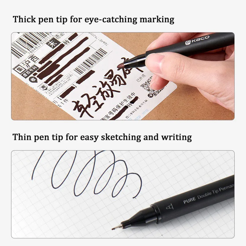 KACO Double Headed Marker Pen Plumones Colores Thick and Thin