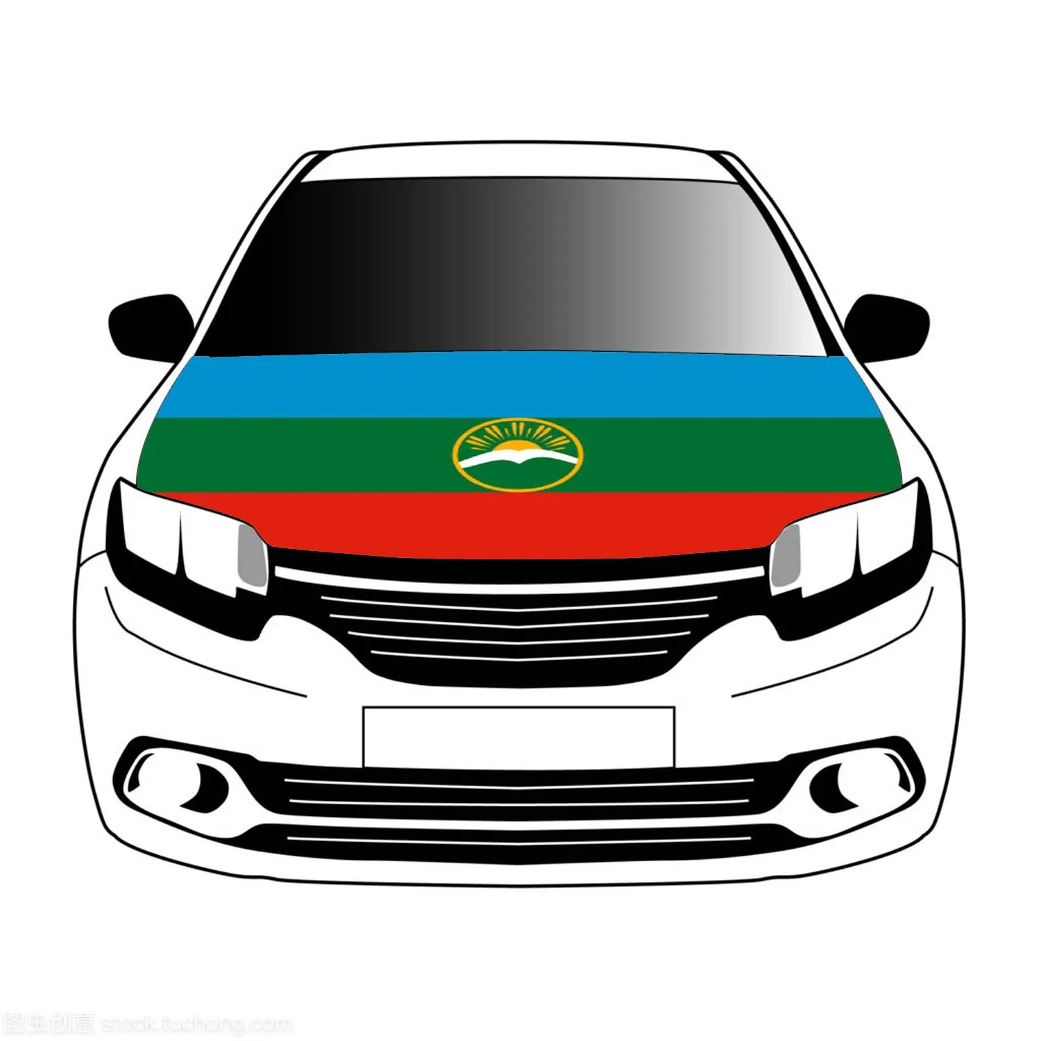 

Karachay cherkessia flags 3.3x5ft/5x7ft 100%polyester,car bonnet banner