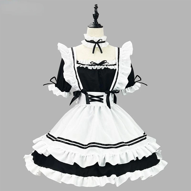 

Japanese Maid Uniform Lovely Girl Student Lolita Dress Cosplay Costume Sweet Cute Cat Cafe Princess Harajuku Kawaii Lingerie