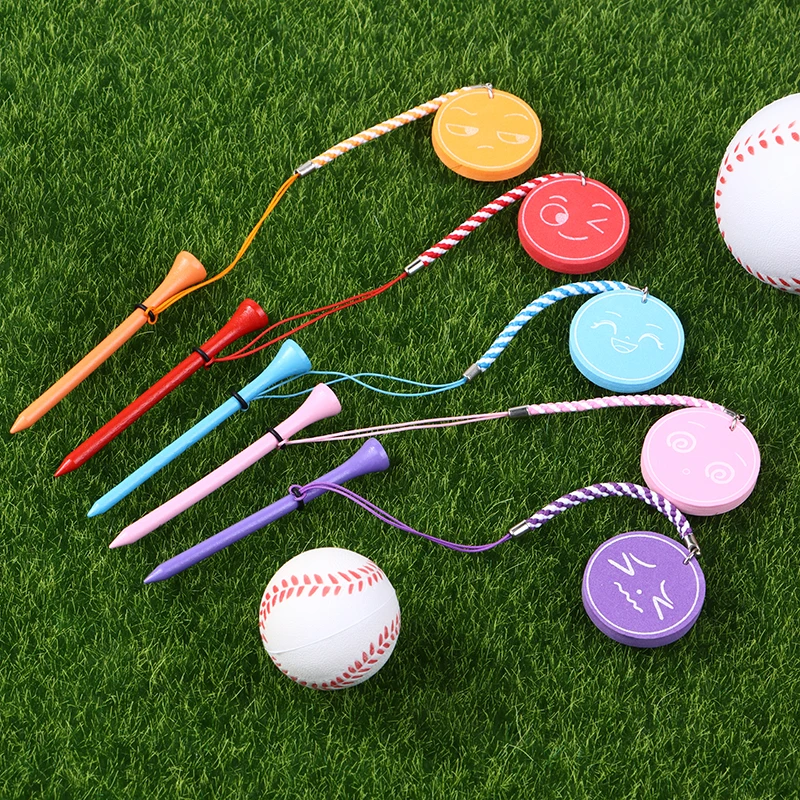 Magnetic EVA Foam Printing Golf Ball Holder Tees Golf 83mm Tees Multi-color Golf Wood Tees With Anti-loss Rope Golf Gift 3