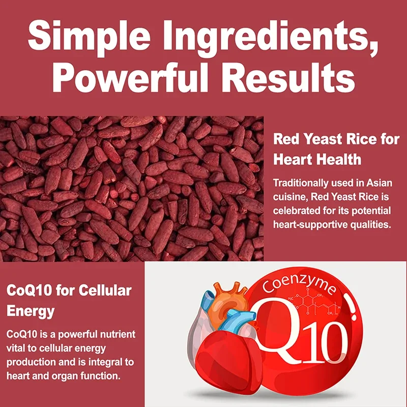 Red Yeast Rice With Coq10 Supplement-Antioxidant Support For Energy And Heart