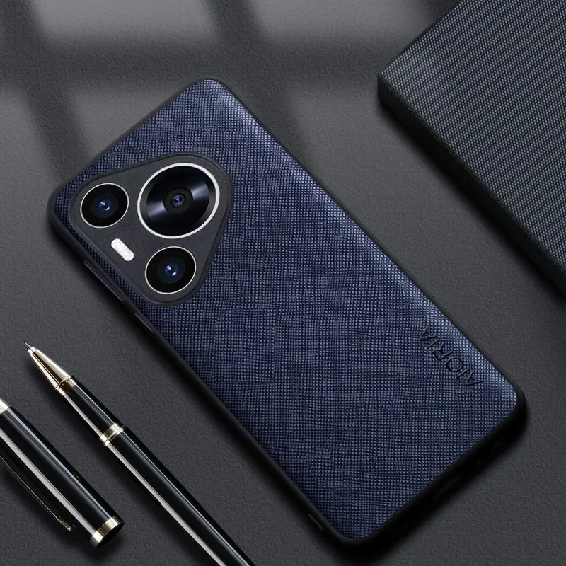 Luxury Leather Cross-Pattern Case