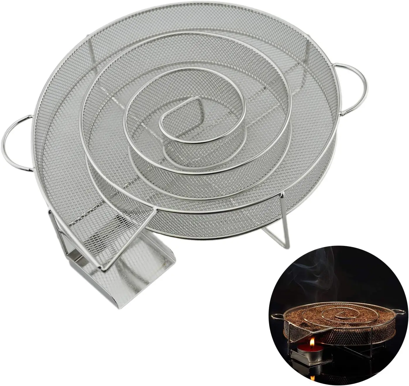Cold Smoke Generator For BBQ Grill Or Smoker Wood Dust Hot And Cold Smoking Salmon Meat Burn Cooking Stainless Bbq Tools smoker accessories