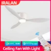 IRALAN Ceiling Fan With Light, 6-speed choice, Reversible DC motor, 3CCT, Dimmable, Whisper, Easy Install, black/White/Wood 1