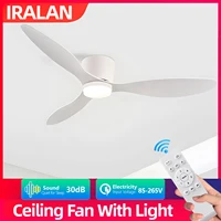 IRALAN Ceiling Fan With Light, 6-speed choice, Reversible DC motor, 3CCT, Dimmable, Whisper, Easy Install, black/White/Wood 1