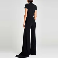 Carla Stand Collar Short Sleeve Long Pant Set 4