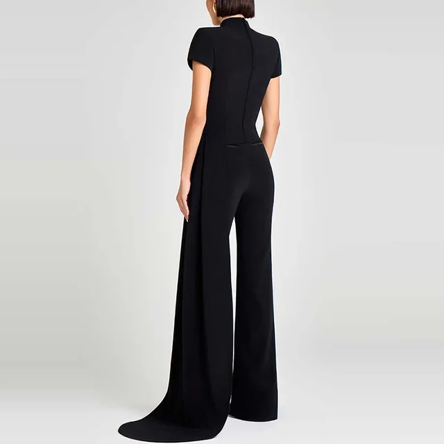 Carla Stand Collar Short Sleeve Long Pant Set 4