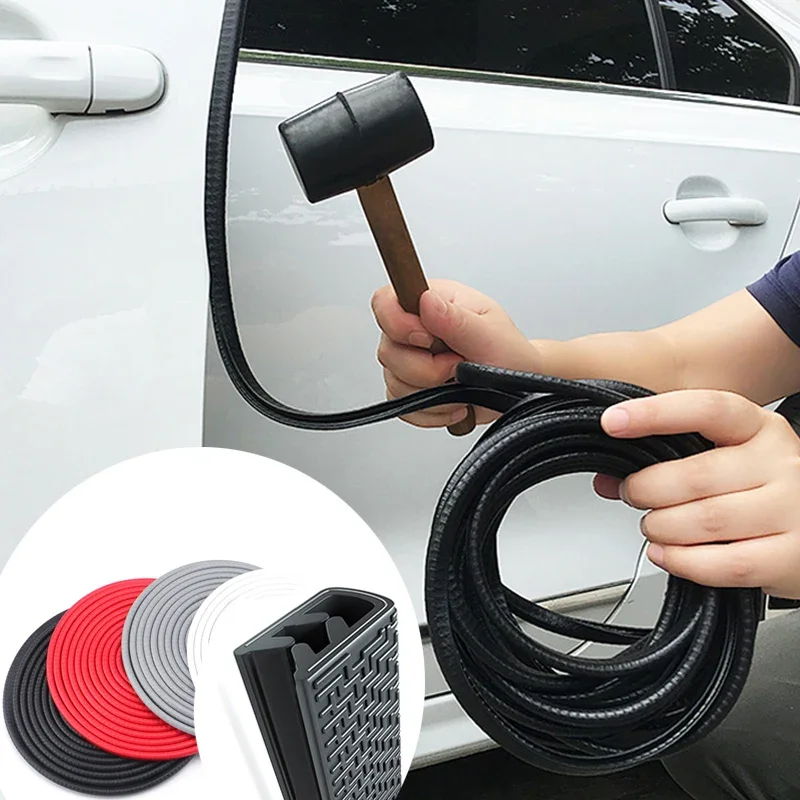 2/3/5M Car Door Anti Collision Strip with Steel Disc Bumper Trim Edge Scratch Protector Strip Sealing Guard Styling Car Decor car door anti collision strip