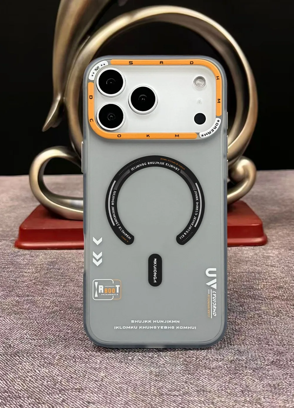 Matte Magnetic Phone Case with Frosted Back and Metal Lens Frame