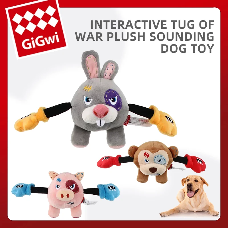 GiGwi Newest Pet Toys Cute Boxer Panda Series Sound Paper Molar Teeth