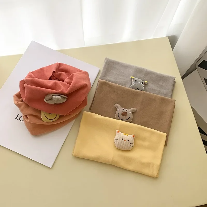 Cartoon Children's Scarf Korean Version for Baby Boys and Girls Autumn and Winter Baby Warm Hood Scarf Warm Scarfs