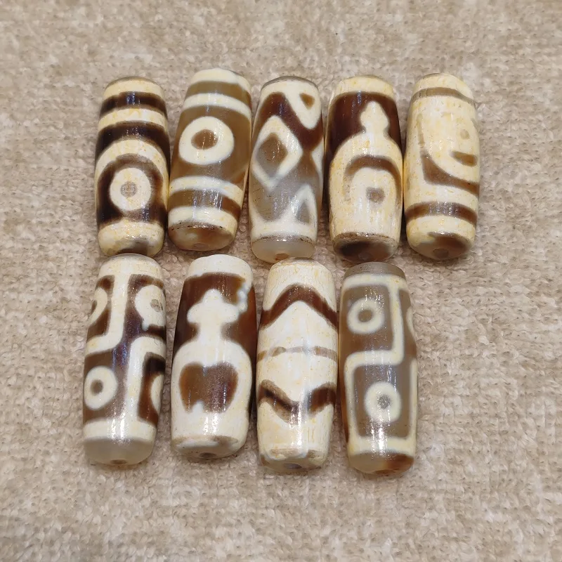 

Xizang Totem Ancient Pharaoh Material Dzi 2 Eyes 3 Eyes Treasure Bottle Agate Beads Necklace Pendant Beads DIY Accessories