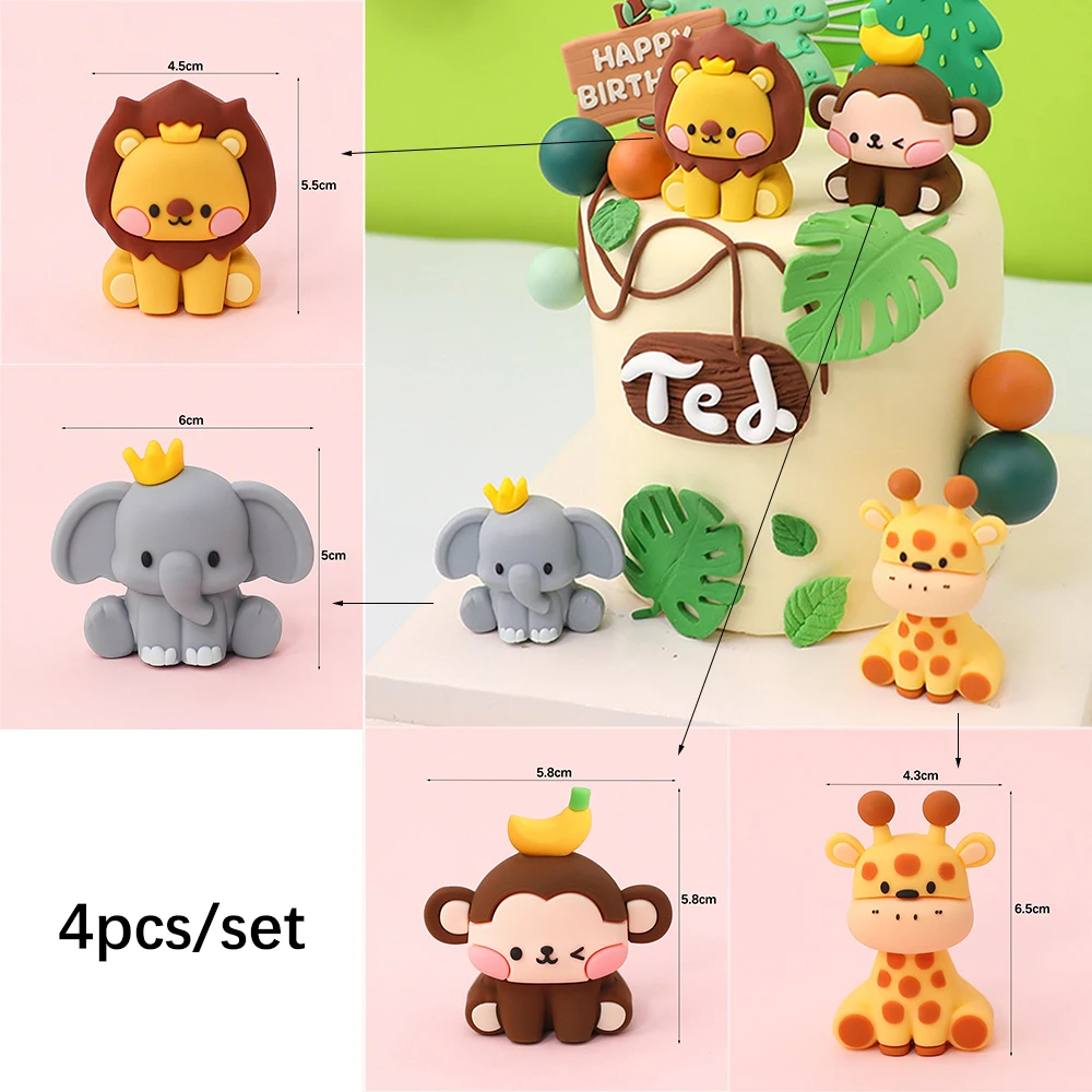 Dschungel Kuchen Dekoration Dschungel Tiere Kuchen Topper 1. Geburtstag Dschungel Safari Geburtstag Party Dekoration Baby Dusche Kuchen Liefert – Detail 5