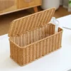Hand-Woven Charging Station Storage Box Cable Management Basket for USB Cables Data Cables Organizer 2