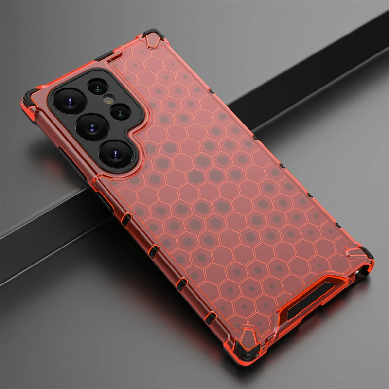 Shockproof Transparent Case For Samsung Galaxy S24 Ultra Honeycomb Armor  Case Samsung S24 Ultra Case Cover For Samsung S24 Ultra