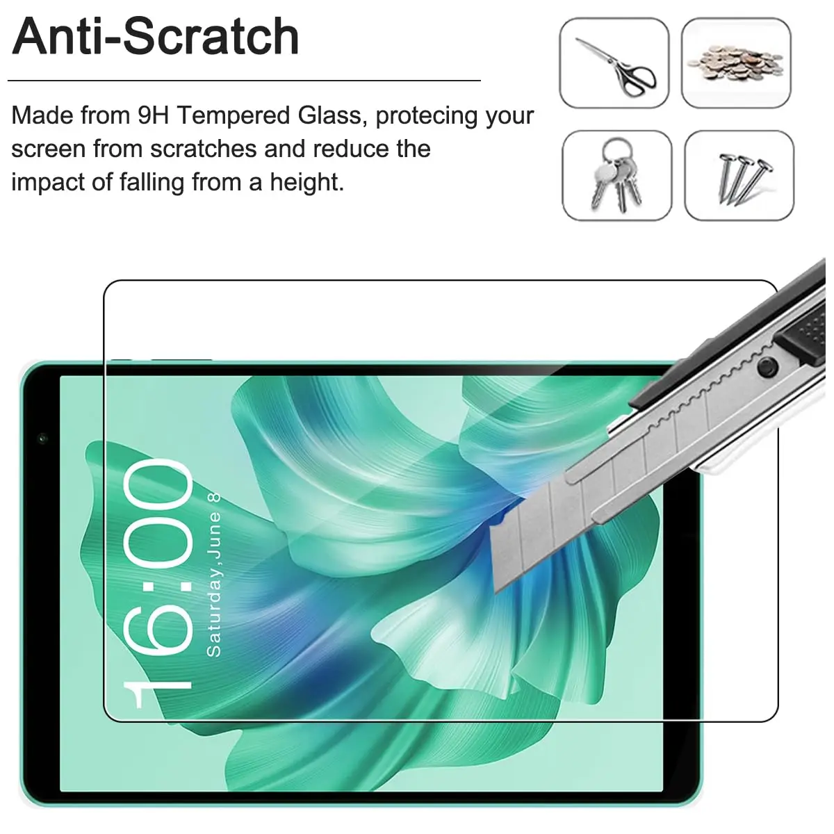 Premium 9H Toughness Shatterproof HD Clear Tempered Glass Screen Protector
