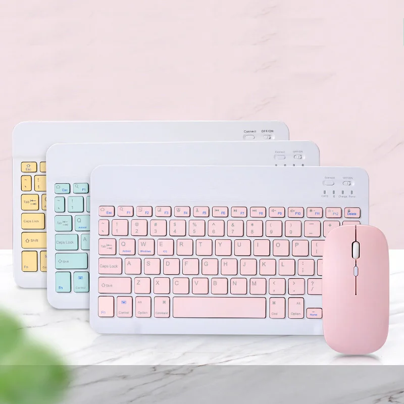 Wireless iPad Keyboard For Bluetooth Keyboard and Mouse Set 10 Inch Rechargeable Bluetooth For Korean Russian Portuguese Arabic
