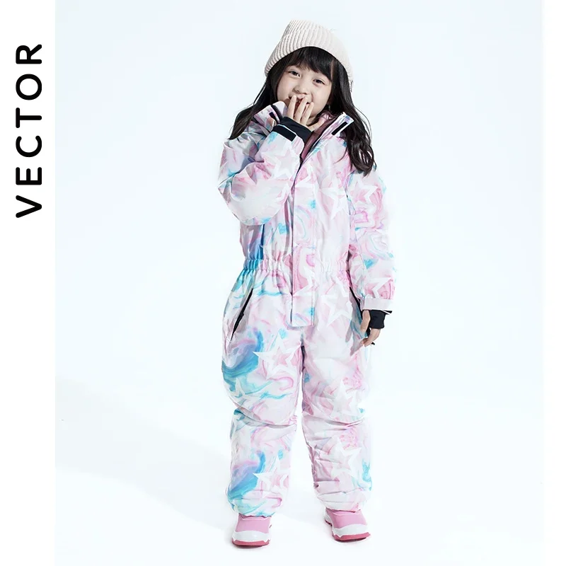 -30 Degree Children Ski Jumpsuit Winter Snowboard Jacket Boys and Girls Outdoor Snow Suits Warm Waterproof Kids Ski Jacket