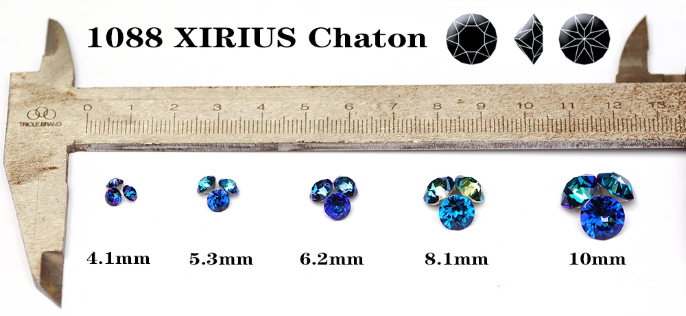 10PCS Bunte DIY Zubehör Strass 5A Runde Schmuck, Der Glas Perlen Pointback Kleber Auf Nail art Dekorationen Steine – Detail 1
